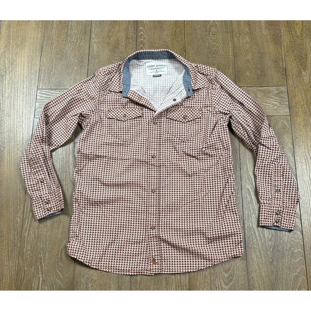 Cody James Boys Large Western Pearl Snap Shirt Plaid Long Sleeve Cowboy